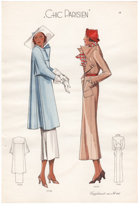 chic parisien fashion illustration 1934